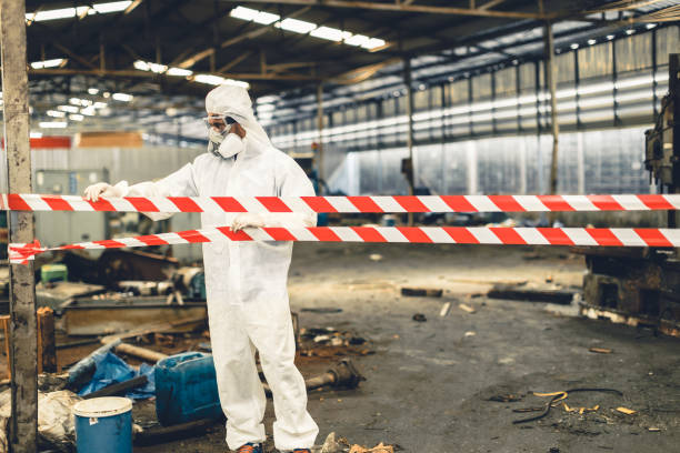 Professional Sewage Cleanup technician working in Hyannis, MA